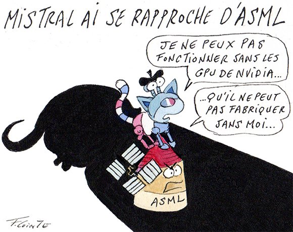 Dessin: ASML investit 1,3 milliard d’euros dans Mistral AI
